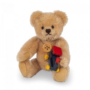 Spielteddy mit Lokomotive